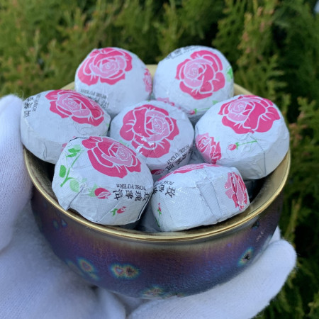 Шу пуэр с розой мини то ча 100 г